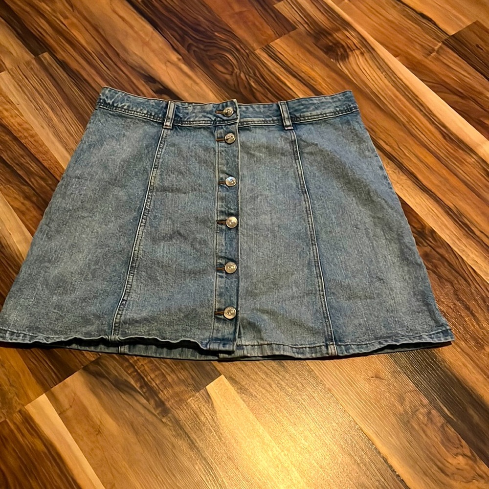 Mini Button Up Denim Skirt